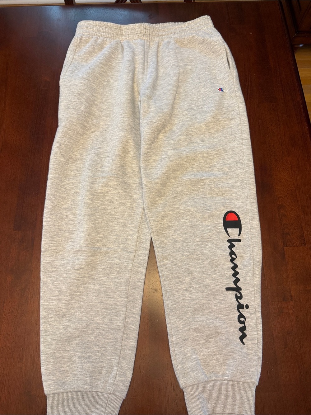 Champion Kids Heather Gray Logo Joggers with Red Accent